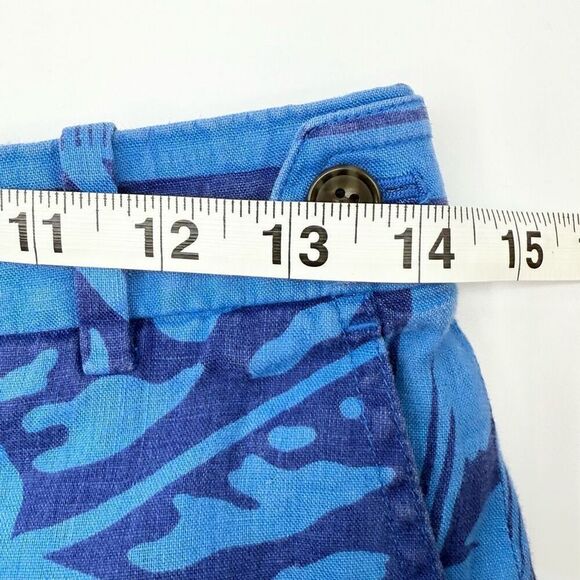 J. Crew Blue Print Linen Chino Shorts - Women’s US 2 - Picture 10 of 12